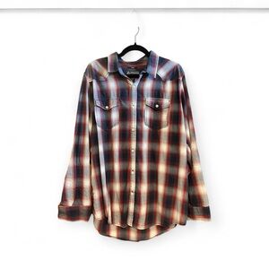 American Rag Red and Blue Plaid Casual Shirt